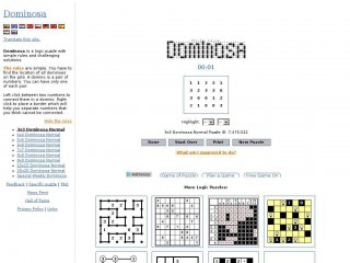 puzzle-dominosa.com screenshot 